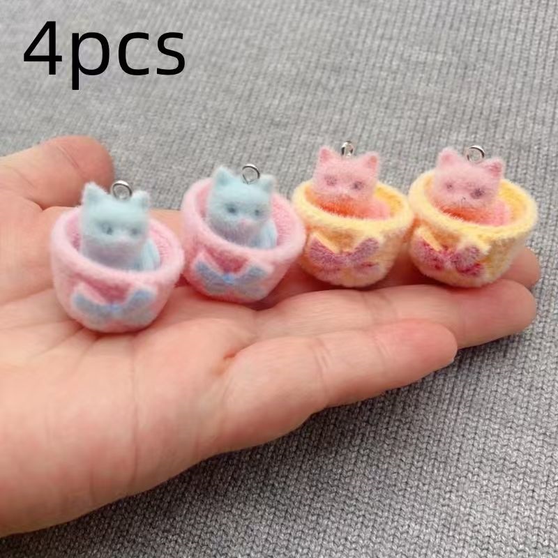 4pcs 3D plush resin cat pendan - огляд і ціна Wedding Yes