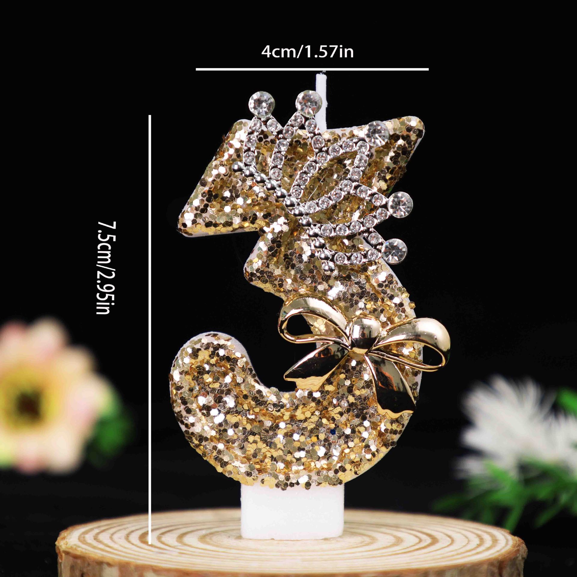 0-9 Gold Glitter Crown Number  - огляд і ціна Unity Candle Set