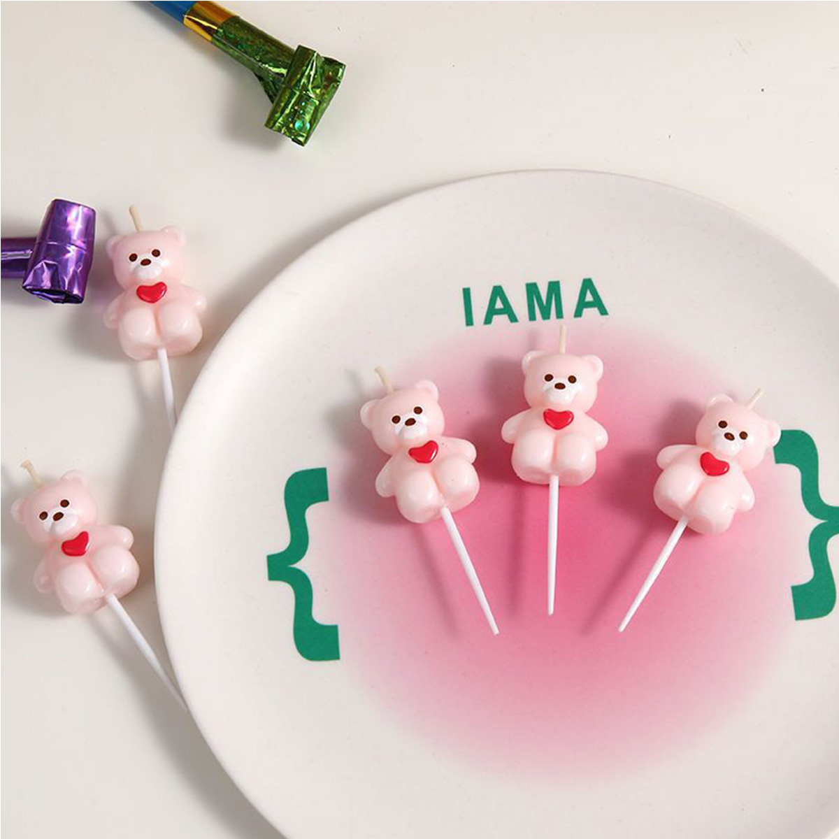 5pcs Cartoon Hug Bear Candle S - огляд і ціна Unity Candle Set