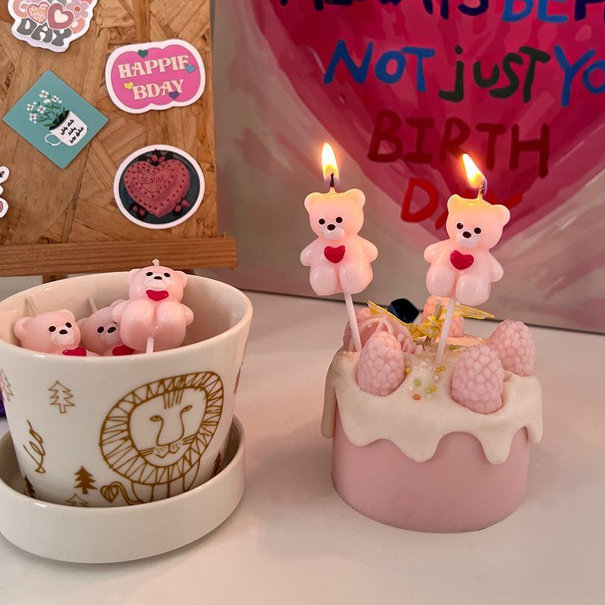 5pcs Cartoon Hug Bear Candle S - огляд і ціна Unity Candle Set