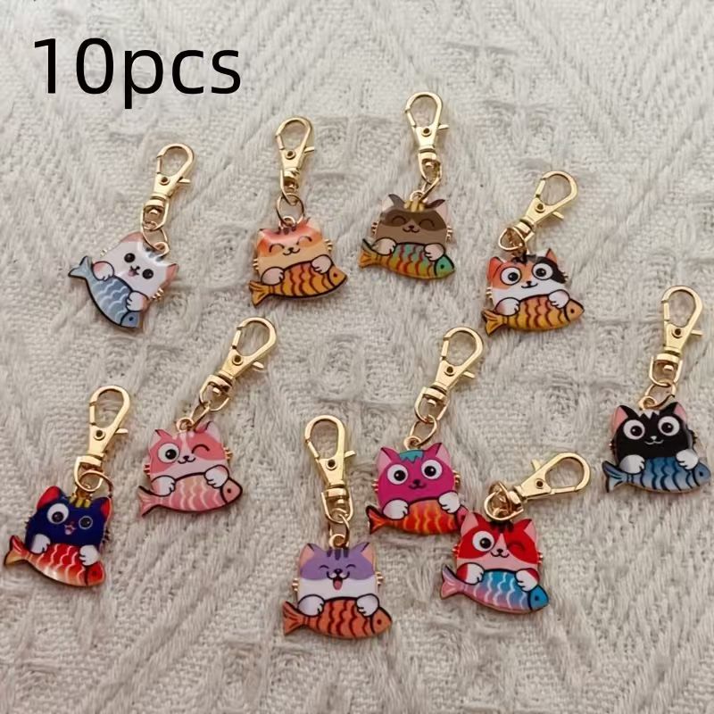 10pcs alloy printed cat keycha - огляд і ціна Wedding Yes